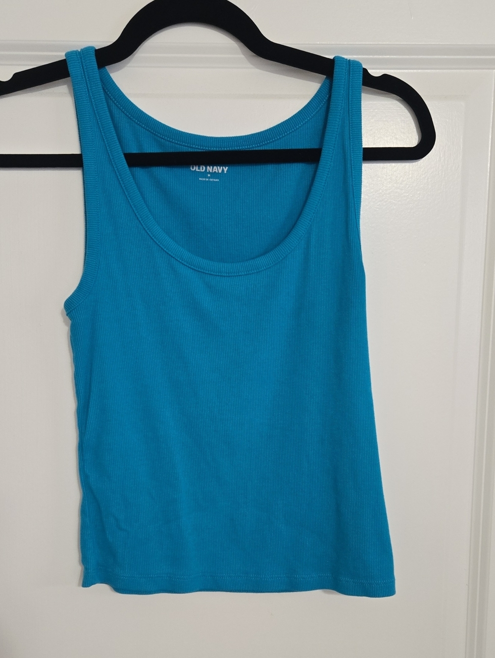 Old Navy Turquoise Ribbed Scoop Neck Tank Top